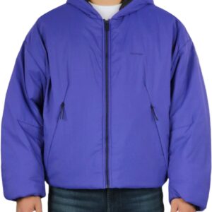 Long Sleeves Front Zipper Hood Puffer Jacket