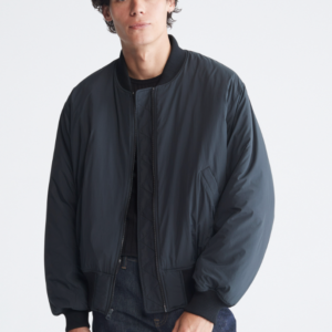 Front Zipper Matte Bomber Jacket