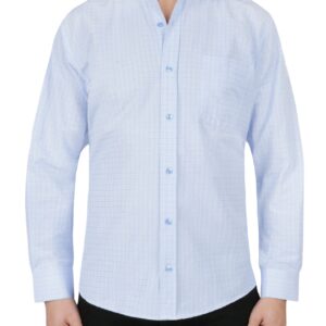 Windowpane Checkered Dress Shirt in Grey