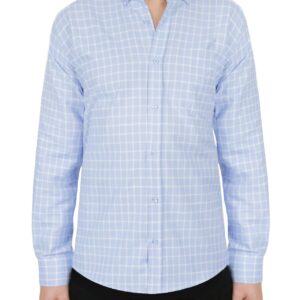Men's Regular Shirt Blue Check Design 2