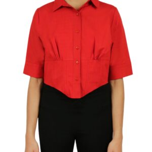 Cropped Corseted Shirt