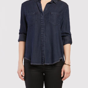 Riley Rolled Tab Sleeve Button Down Shirt Double Chest Pockets