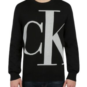 Long Sleeves Logo Supima Crew in Black