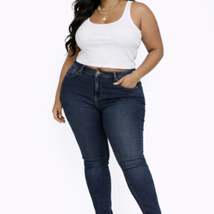 Plus Size Vented-Hem Ankle Jeans
