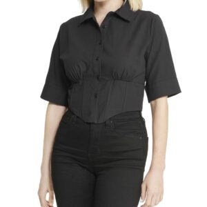 Cropped Corseted Shirt