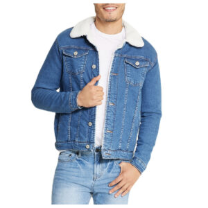 Sherpa Collar Light Blue Denim Jacket