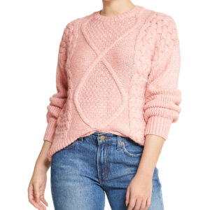 Cable Knit Cropped Pullover Sweater
