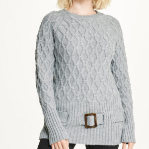 Diamond Belted Tunic Sweater