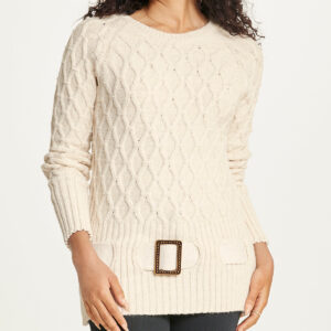 Diamond Belted Tunic Sweater