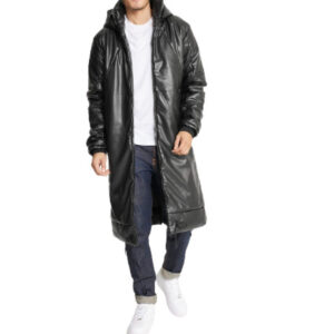 Long Vegan Leather Jacket