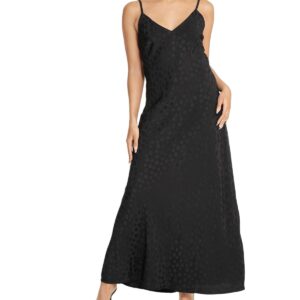 Tonal Patterned Charmeuse Dress