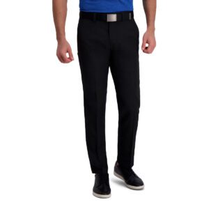 Haggar Men's Cool Right Performance Flex Pant-Straight Fit Black
