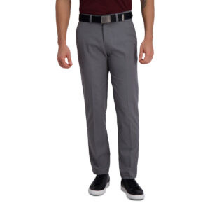 Haggar Men's Cool Right Performance Flex Pant-Straight Fit Heather Grey