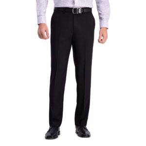 Haggar Men's Premium Comfort Dress Pant-Straight Fit Black