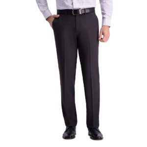Haggar Men's Premium Comfort Dress Pant-Straight Fit Charcoal