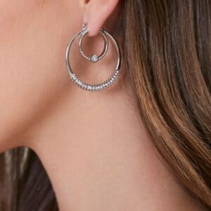 Rhinestone Layered-Hoop Earrings