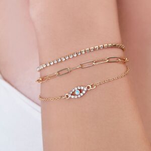 Evil Eye Charm Bracelet Set