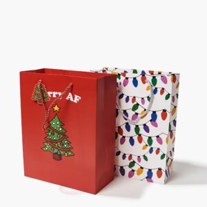 Merry AF Graphic Holiday Gift Bag Set