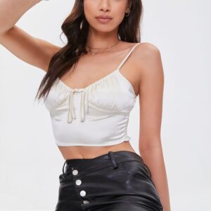 Satin Self-Tie Cropped Cami