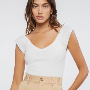 Sweater-Knit Cap Sleeve Top