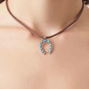 Faux Stone Horseshoe Necklace