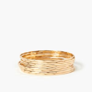 Textured Bangle Bracelet Set