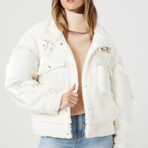Faux Shearling Puffer Jacket