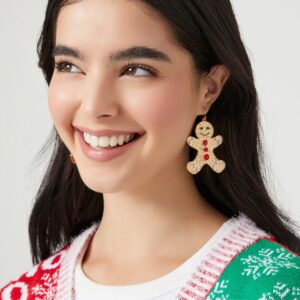 Gingerbread Man Drop Earrings