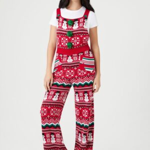 Christmas Fair Isle Knit Overalls