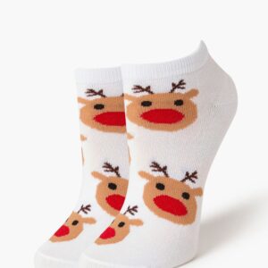 Reindeer Print Ankle Socks