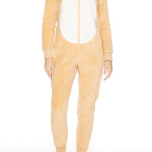 Hooded Reindeer Print Jumpsuit