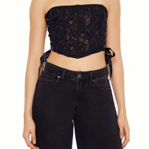 Lace Corset Tube Crop Top