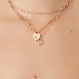 Layered Heart Pendant Necklace
