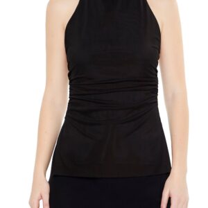 Mesh Ruched Halter Top
