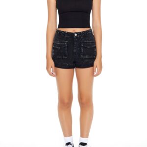 Mineral Wash Denim Shorts