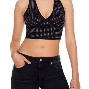 Sequin Halter Crop Top