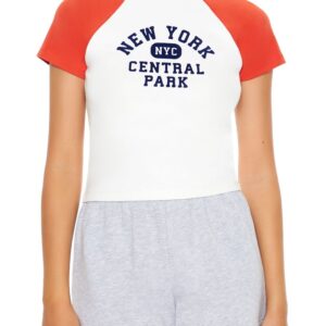 New York Cropped Raglan Tee
