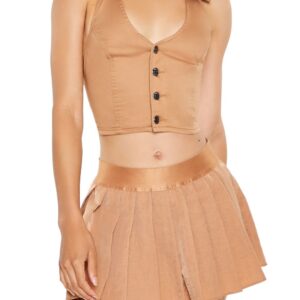 Twill Halter Crop Top