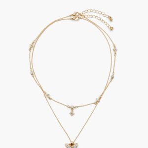 Layered Butterfly Necklace Set