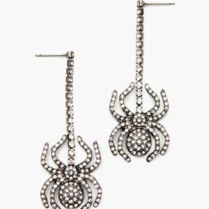 Rhinestone Spider Drop Earrings
