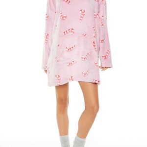 Candy Cane Pajama Hoodie Dress