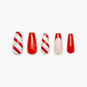 Peppermint Candy Press-On Nails