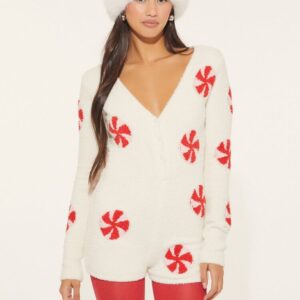 Peppermint Candy Pajama Romper