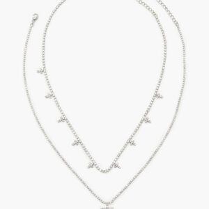 Rhinestone Cross Charm Necklace