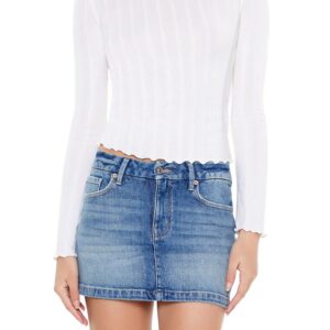 Ribbed Knit Plunge-Back Top