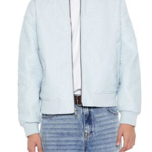 Embossed Rose Bomber Jacket