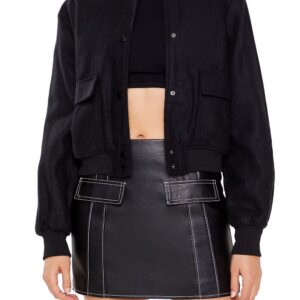 Button-Front Bomber Jacket