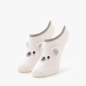 Plush Polar Bear No-Show Socks