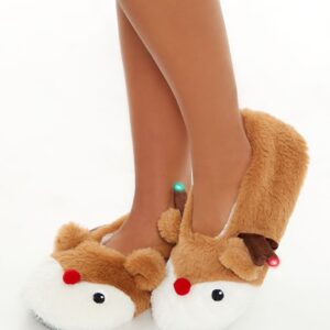 Light-Up Reindeer House Slippers