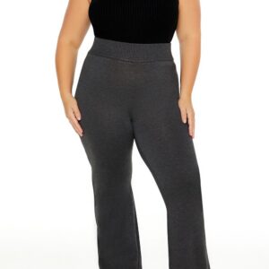 Plus Size Sweater-Knit Flare Pants